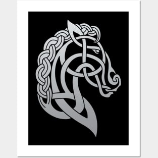 Celtic Horse Silver Grey Blend Posters and Art